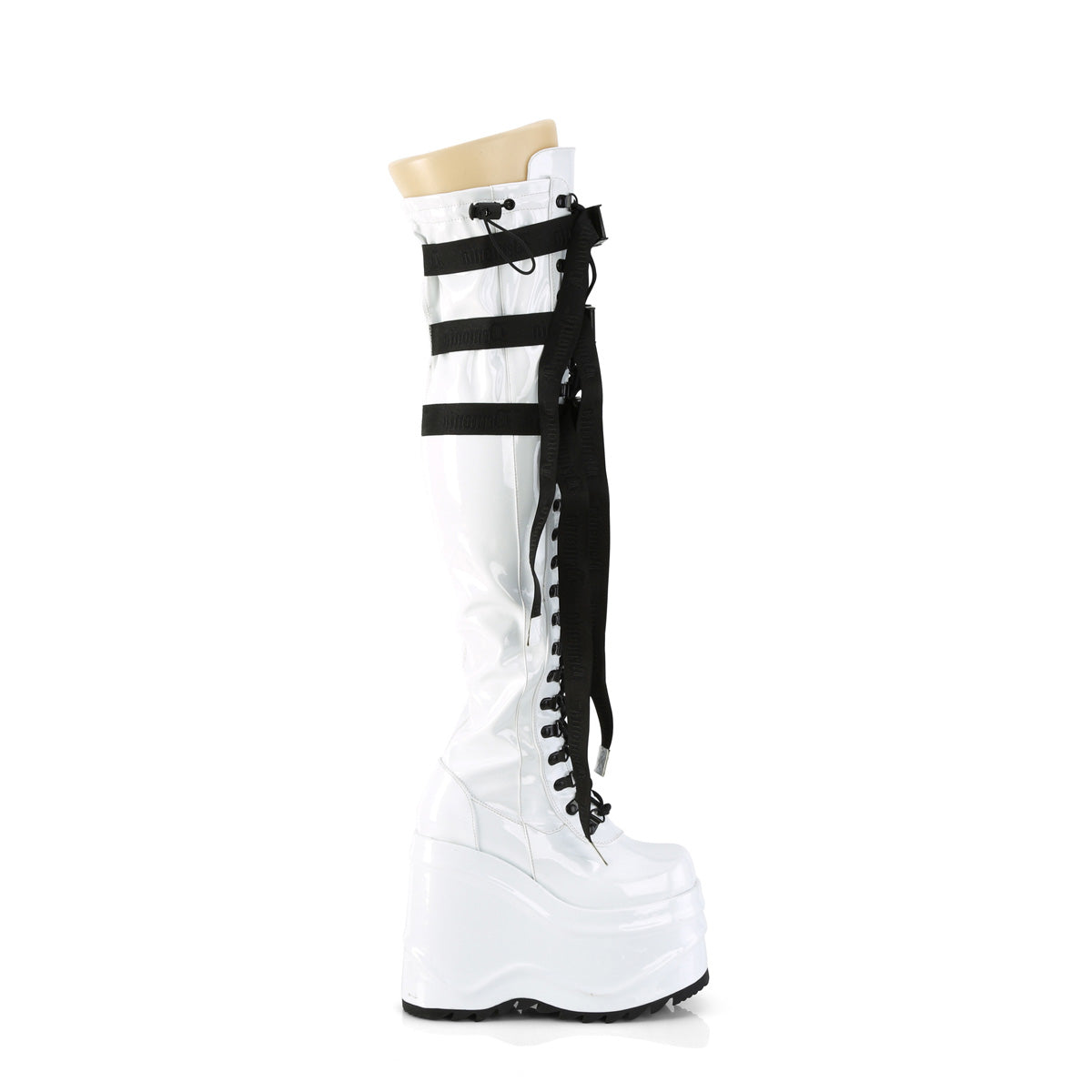 DemoniaCult Stiefel WAVE-315 WHT Stretch Patent