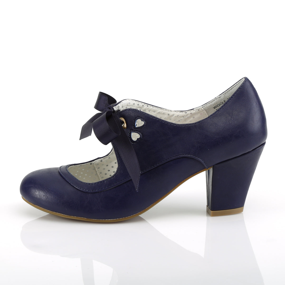 Pin Up Couture Frauenpumpen WIGGLE-32 Navy Blue Faux Leder