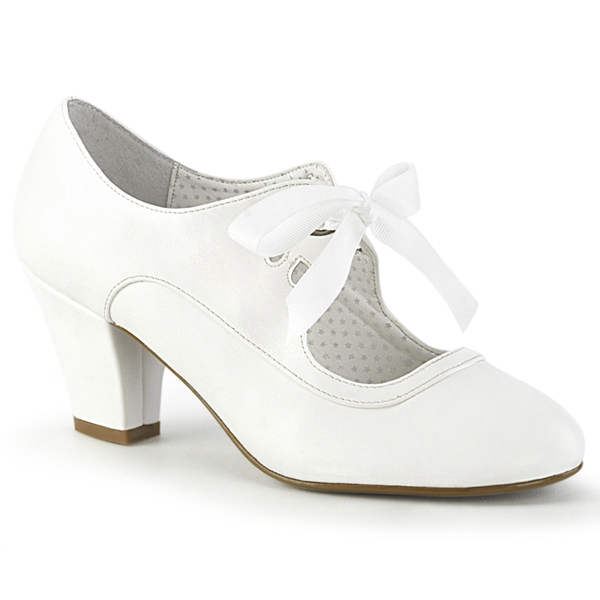 Pin Up Couture Pumps WIGGLE-32 White Faux Leather