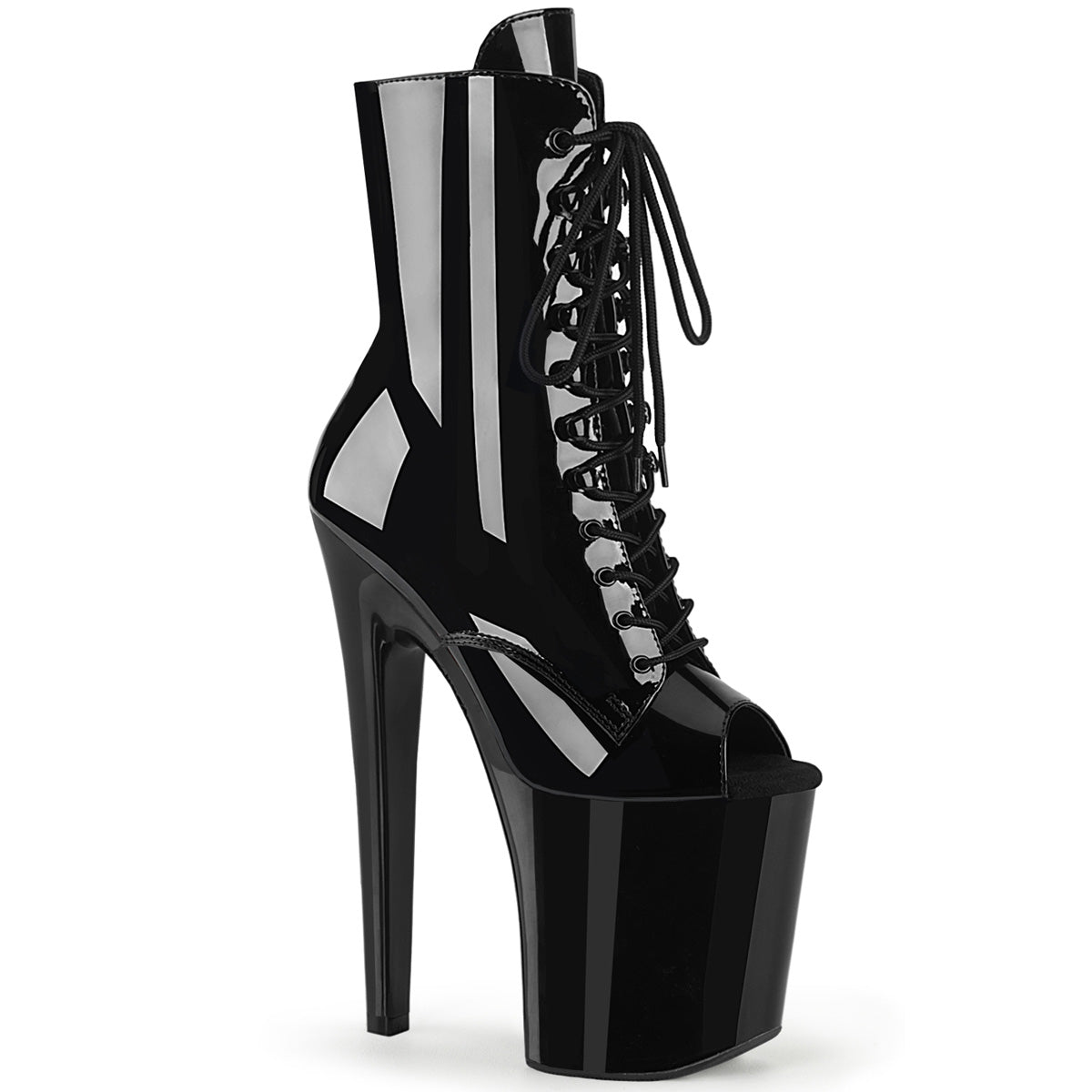 Pleaser Damen Knöchelstiefel XTREME-1021 BLK Pat / BLK