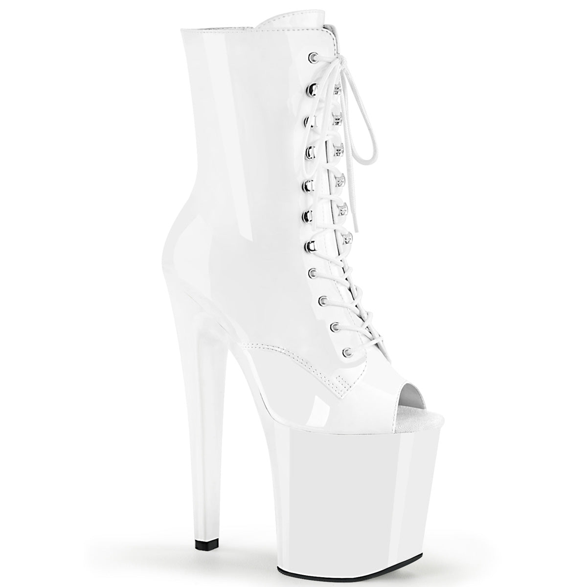 Pleaser Damen Knöchelstiefel XTREME-1021 WHT PAT / WHT