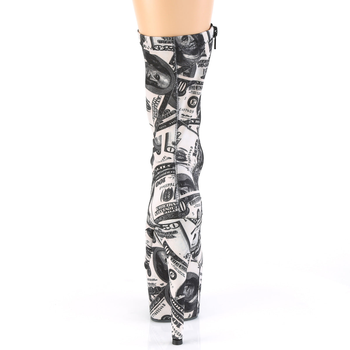 Pleaser Womens Ankle Boots ADORE-1002DP Wht-Blk Str. Fabric /Wht-Blk Fabric