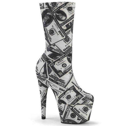Pleaser Damen Knöchelstiefel ADORE-1002DP WHT-BLK Str. Stoff / WHT-BLK-Stoff