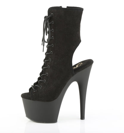 Pleaser Women's Platform Shoes ADORE-1016 Blk Faux Suede/Blk Matte