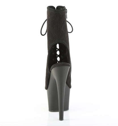 Pleaser Women's Platform Shoes ADORE-1016 Blk Faux Suede/Blk Matte