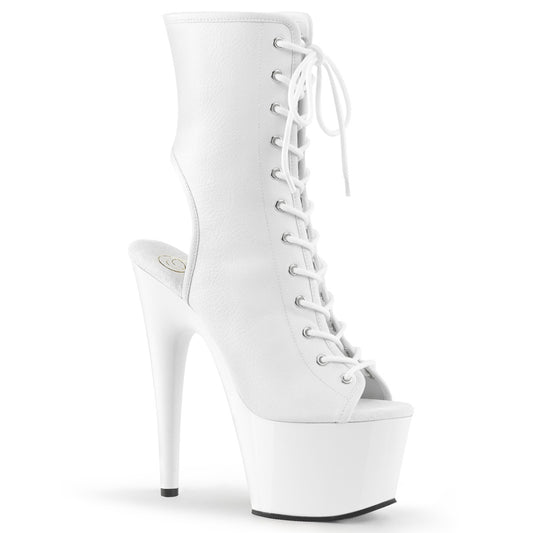 Pleaser Damen Knöchelstiefel ADORE-1016 WHT FAUX-Leder / WHT