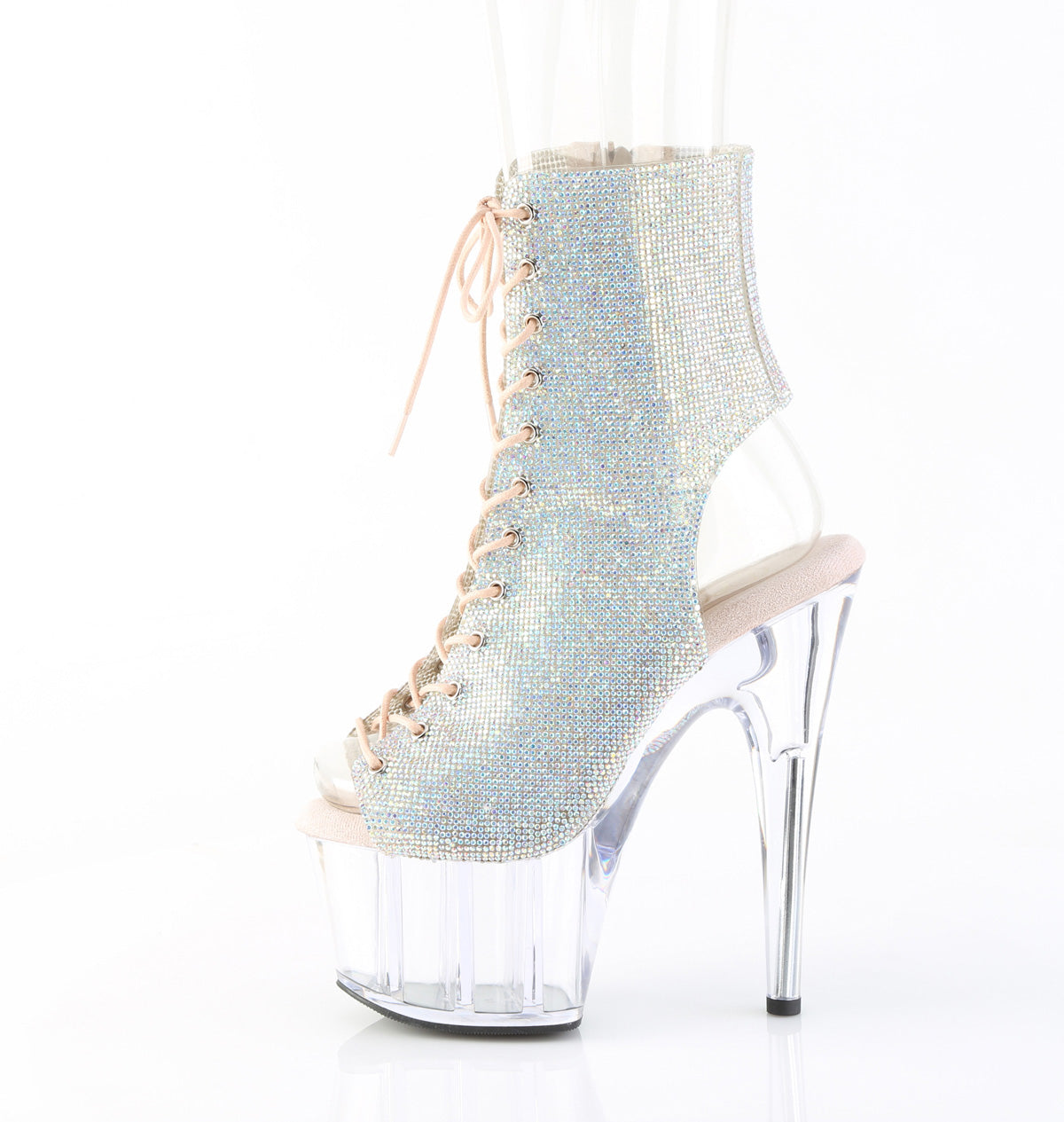 Pleaser Women's Platform Shoes ADORE-1016C-RS Slv AB RS-TPU/Clr