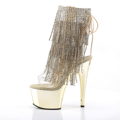 Pleaser Womens Ankle Boots ADORE-1017RSF Clr-Gold/Gold Chrome