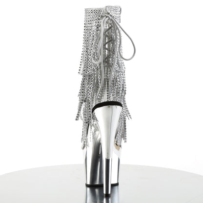 Pleaser Damen Knöchelstiefel ADORE-1017RSF CLR-SLV / SLV-Chrom