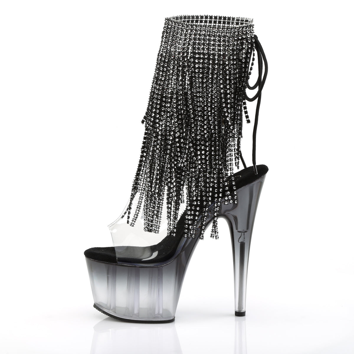 Pleaser Damen Knöchelstiefel ADORE-1017rsft CLR-BLK / BLK