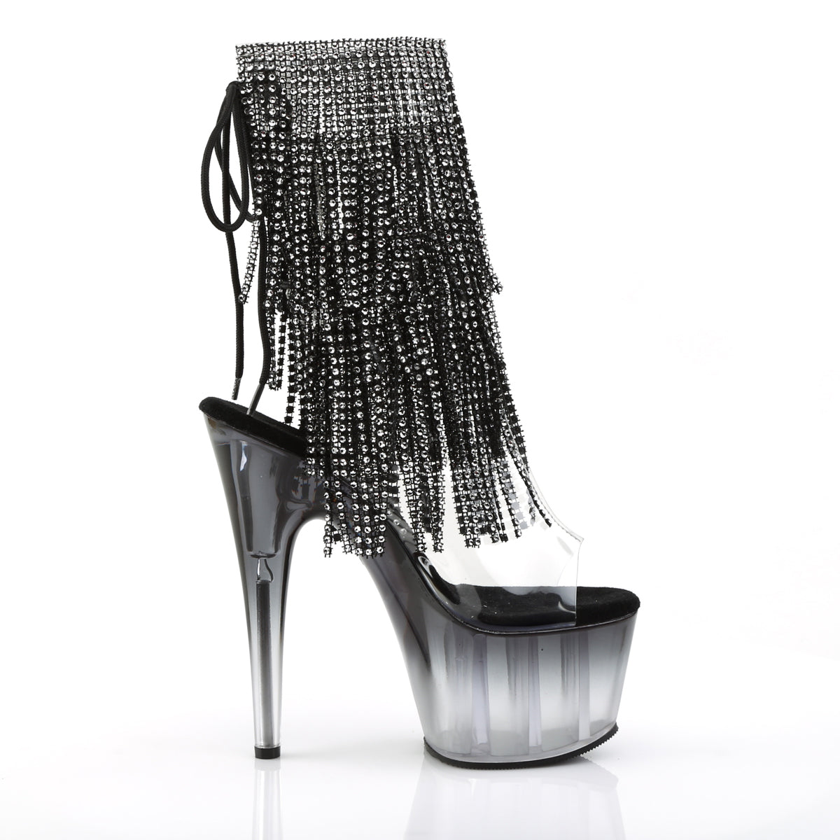 Pleaser Damen Knöchelstiefel ADORE-1017rsft CLR-BLK / BLK