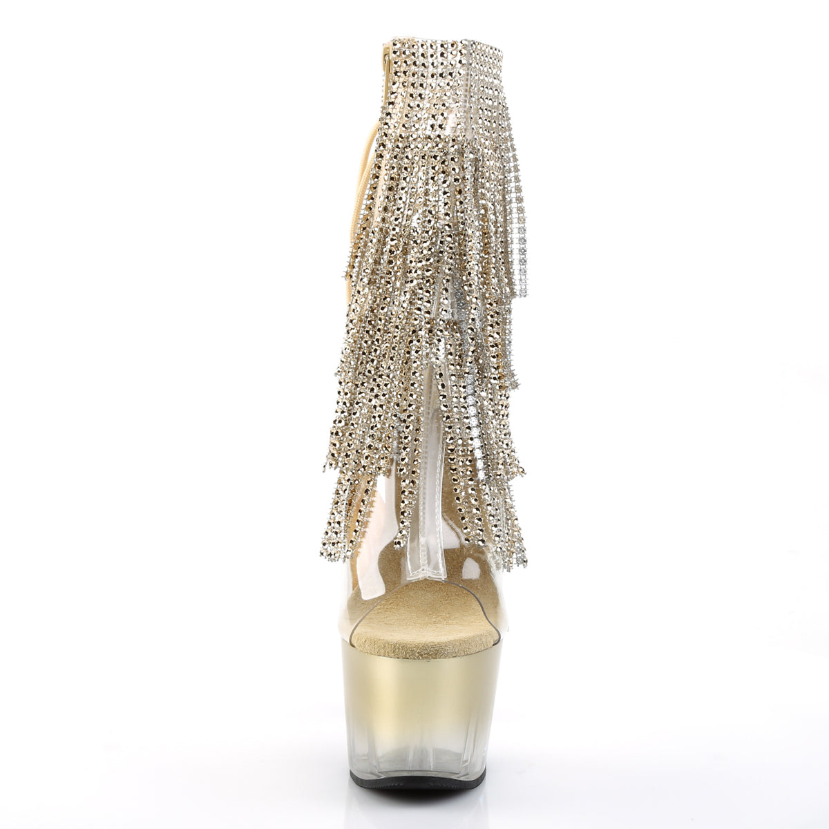 Pleaser Damen Knöchelstiefel ADORE-1017rsft CLR-Gold / Gold