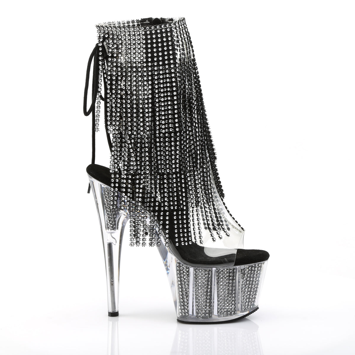 Pleaser Damen Knöchelstiefel ADORE-1017SRS CLR-BLK RS / BLK SRS