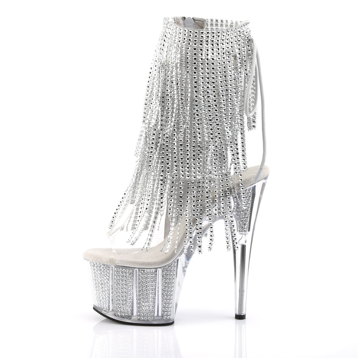 Pleaser Damen Knöchelstiefel ADORE-1017SRS CLR-SLV RS / SLV SRS