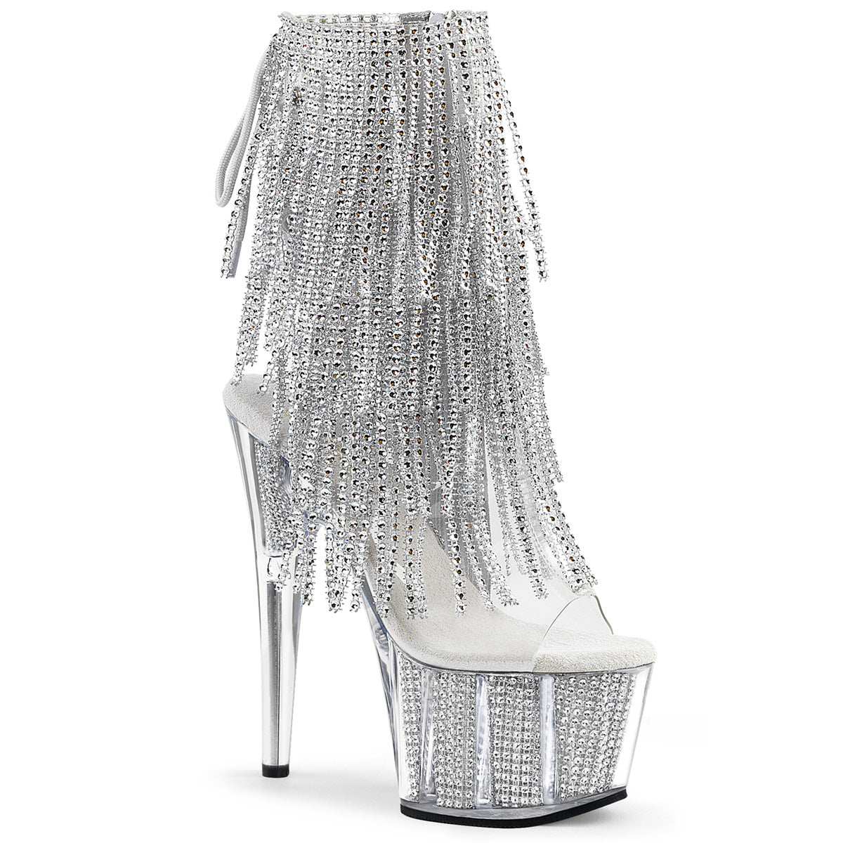 Pleaser Damen Knöchelstiefel ADORE-1017SRS CLR-SLV RS / SLV SRS
