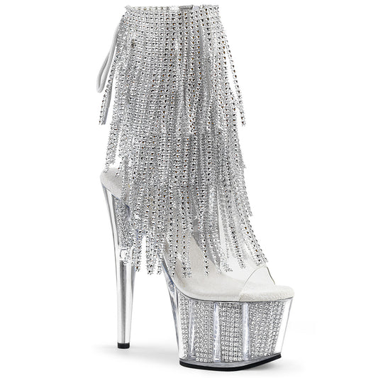 Pleaser Damen Knöchelstiefel ADORE-1017SRS CLR-SLV RS / SLV SRS