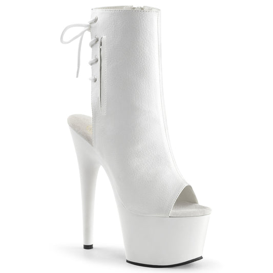 Pleaser Damen Knöchelstiefel ADORE-1018 WHT FAUX-Leder / WHT