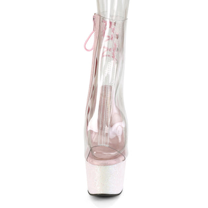 Pleaser Damen Knöchelstiefel ADORE-1018c CLR / Opal Multi Glitter