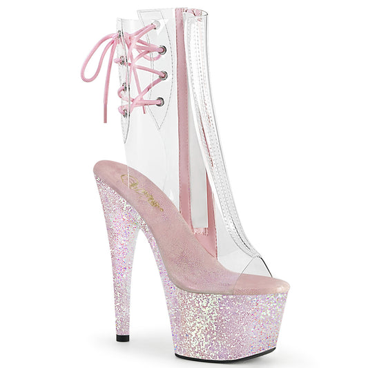 Pleaser Damen Knöchelstiefel ADORE-1018c CLR / Opal Multi Glitter