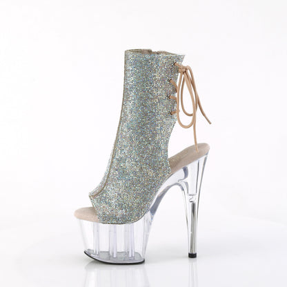 Pleaser Women's Platform Shoes ADORE-1018C-RS Slv AB RS-TPU/Clr