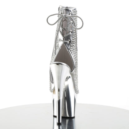Pleaser Womens Ankle Boots ADORE-1018DCS Slv Multi RS/Slv Chrome