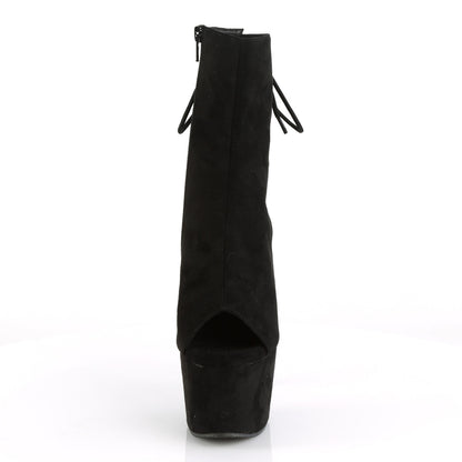 Pleaser Womens Ankle Boots ADORE-1018FS Blk Faux Suede/Blk Suede