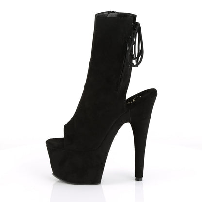 Pleaser Womens Ankle Boots ADORE-1018FS Blk Faux Suede/Blk Suede