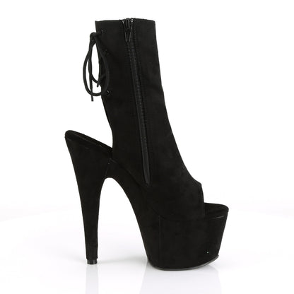 Pleaser Womens Ankle Boots ADORE-1018FS Blk Faux Suede/Blk Suede