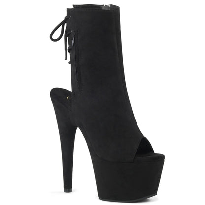 Pleaser Womens Ankle Boots ADORE-1018FS Blk Faux Suede/Blk Suede