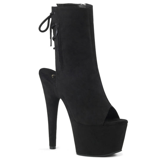 Pleaser Womens Ankle Boots ADORE-1018FS Blk Faux Suede/Blk Suede