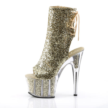 Pleaser Womens Ankle Boots ADORE-1018G Gold Glitter/Gold Glitter