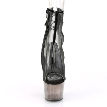 Pleaser Damen Knöchelstiefel ADORE-1018MSHT BLK Pat-Mesh / Rauch getönt
