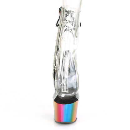 Pleaser Womens Ankle Boots ADORE-1018RC Clr/Rainbow Chrome