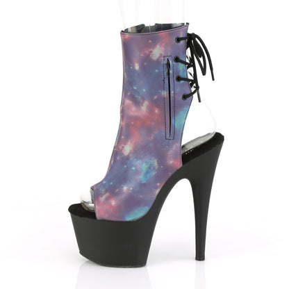 Pleaser Damen Knöchelstiefel ADORE-1018REFL Lila-Blue reflektierend / blasig matt