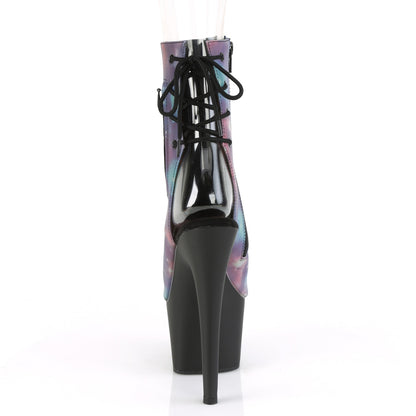 Pleaser Damen Knöchelstiefel ADORE-1018REFL Lila-Blue reflektierend / blasig matt
