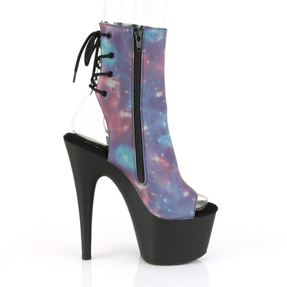 Pleaser Damen Knöchelstiefel ADORE-1018REFL Lila-Blue reflektierend / blasig matt