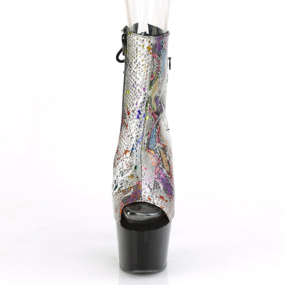 Pleaser Womens Ankle Boots ADORE-1018SP Multi-Color Snake Print/Blk