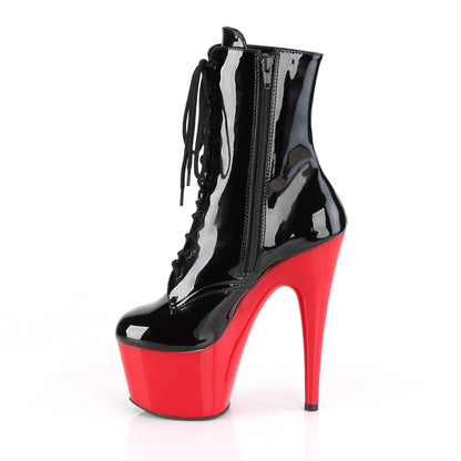 Pleaser Womens Ankle Boots ADORE-1020 Blk Pat/Red