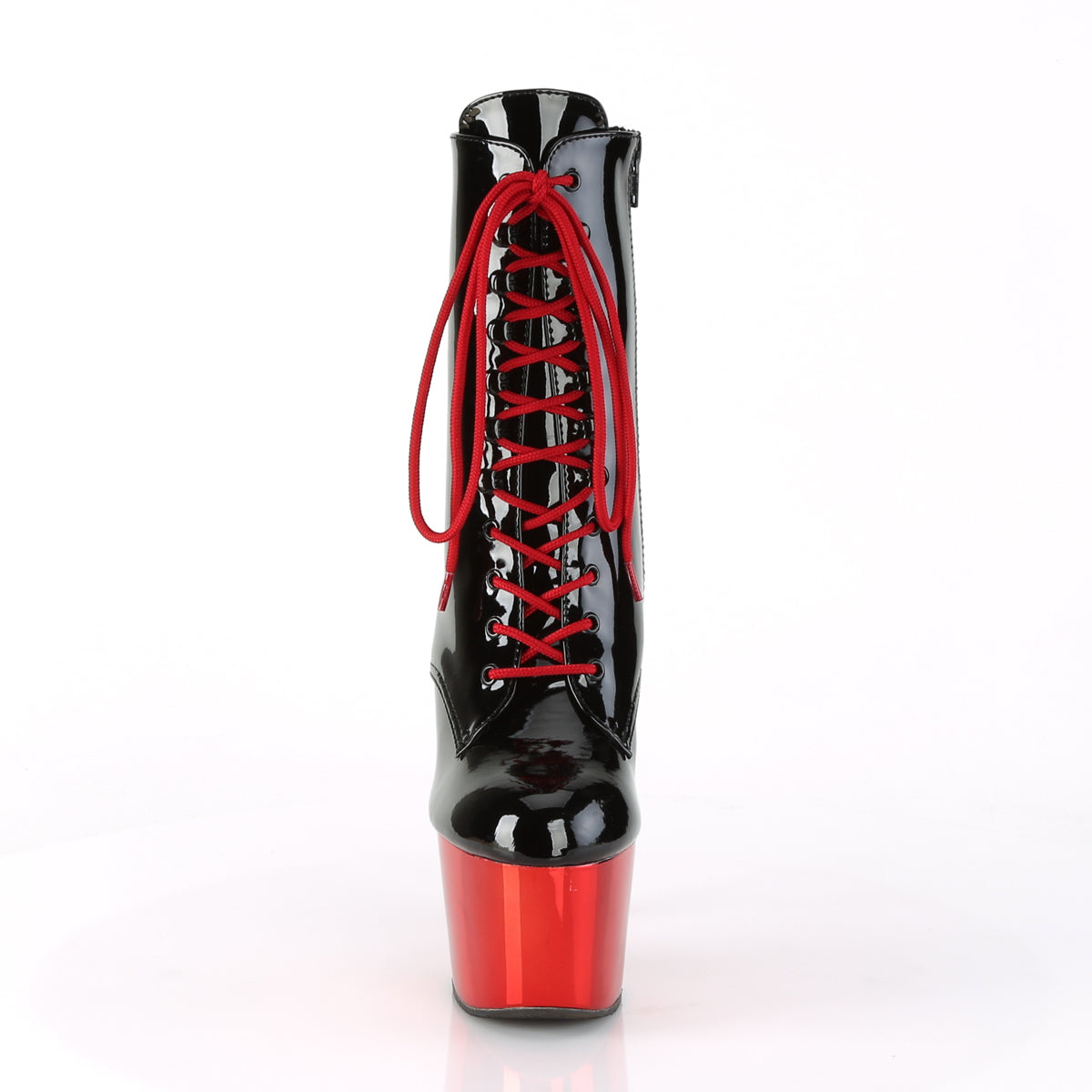 Pleaser Damen Knöchelstiefel ADORE-1020 BLK Pat / Red Chrome