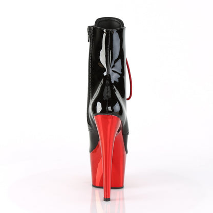 Pleaser Damen Knöchelstiefel ADORE-1020 BLK Pat / Red Chrome