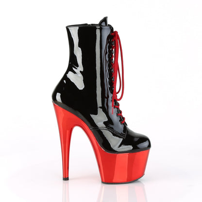 Pleaser Damen Knöchelstiefel ADORE-1020 BLK Pat / Red Chrome