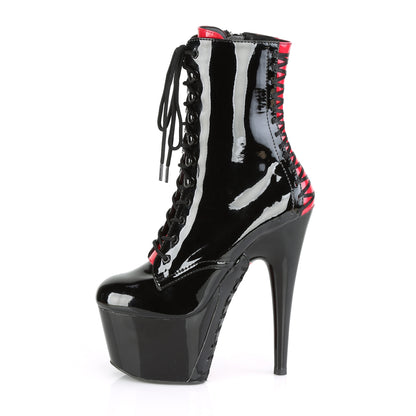 Pleaser Womens Ankle Boots ADORE-1020FH Blk-Red Pat/Blk-Red