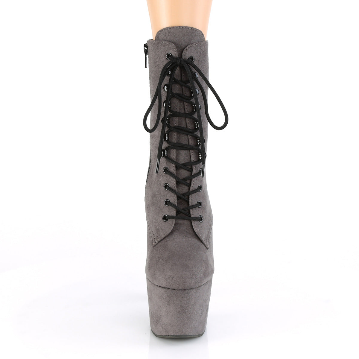 Pleaser Womens Ankle Boots ADORE-1020FS Grey Faux Suede/Grey Faux Suede