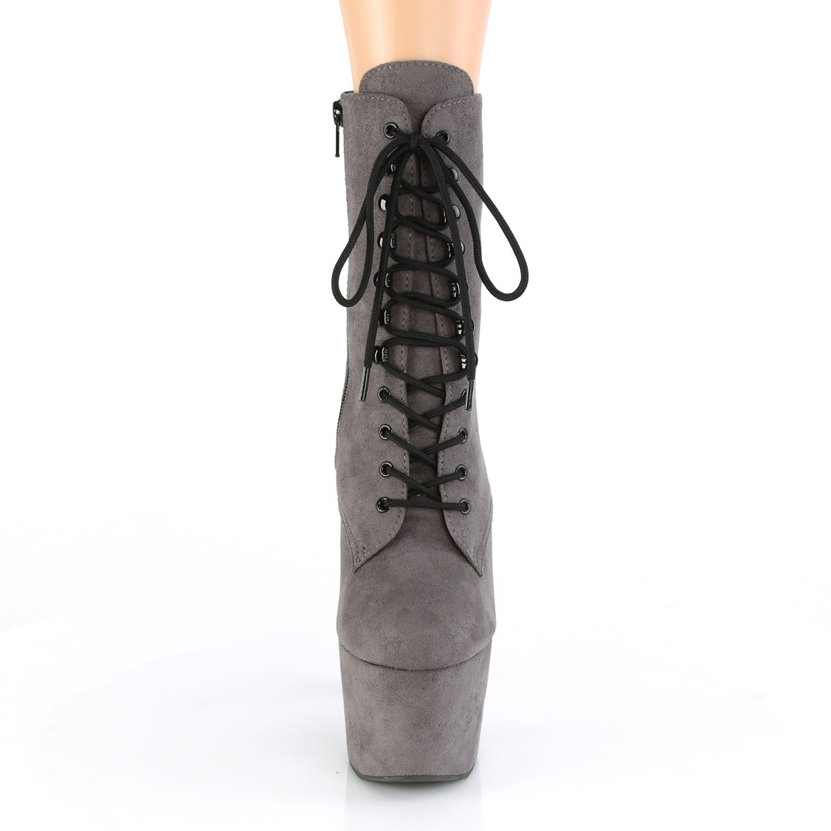 Pleaser Damen Knöchelstiefel ADORE-1020fs graues Faux-Wildleder / graues Faux-Wildleder