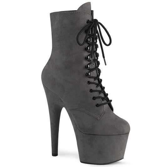 Pleaser Damen Knöchelstiefel ADORE-1020fs graues Faux-Wildleder / graues Faux-Wildleder