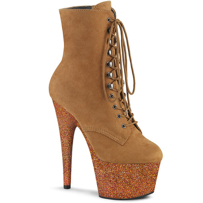 Pleaser Damen Knöchelstiefel ADORE-1020FSMG. Camel F.dede /Camel Multi Mini Glitter