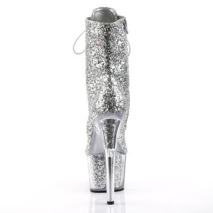 Pleaser Womens Ankle Boots ADORE-1020G Slv Glitter/Slv Glitter
