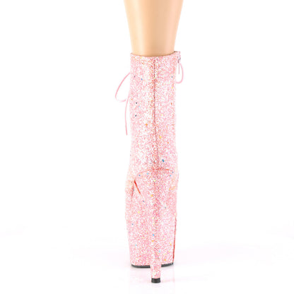 Pleaser Damen Knöchelstiefel ADORE-1020GDLG Rosa Multi Glitter / Rosa Multi Glitter