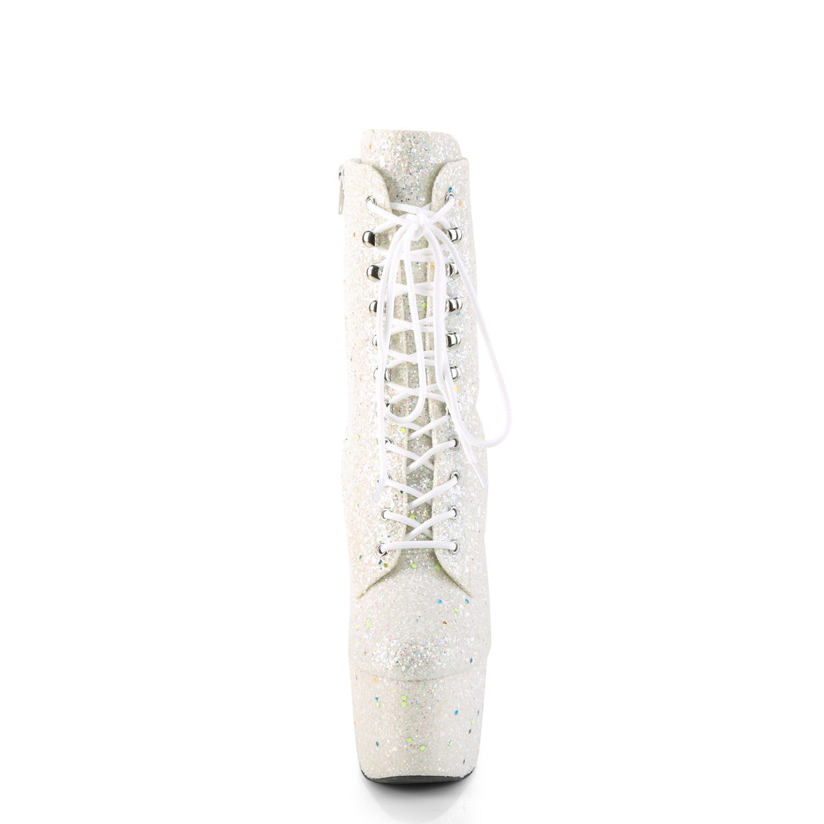 Pleaser Damen Knöchelstiefel ADORE-1020GDLG Weiß Multi Glitter / Weiß Multi Glitter