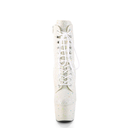 Pleaser Womens Ankle Boots ADORE-1020GDLG White Multi Glitter/White Multi Glitter